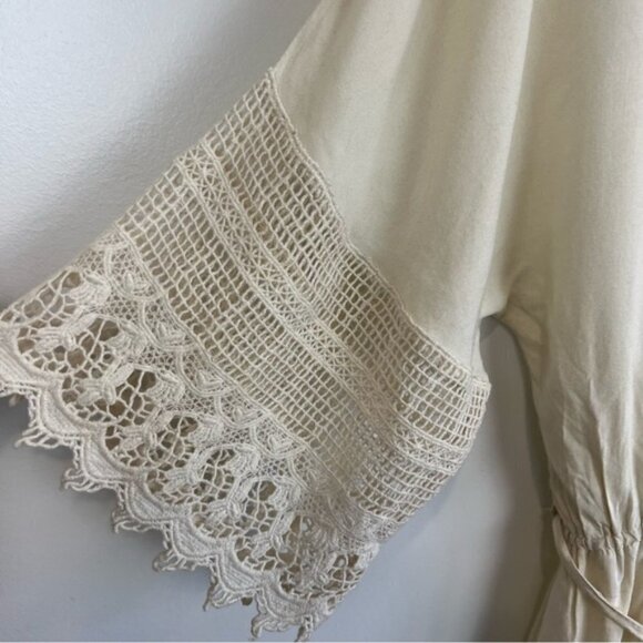2CHILLIES Swimwear Australia Cover Boho Cream Crochet Sleeve Cover Up - Picture 5 of 13